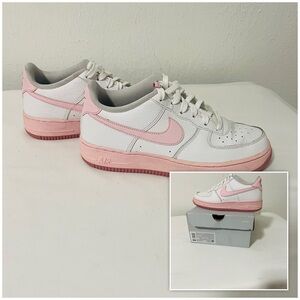 Nike AIR FORCE 1 (GS) WHITE/PINK FOAM CT3839 107 Size 6Y W7.5 (VALENTINE) Casual